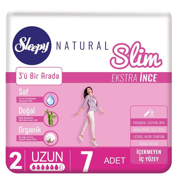 Photo de Sleepy Natural Slim Extra Thin Long (7 coussinets)